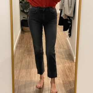 Joe’s distressed black crop jeans